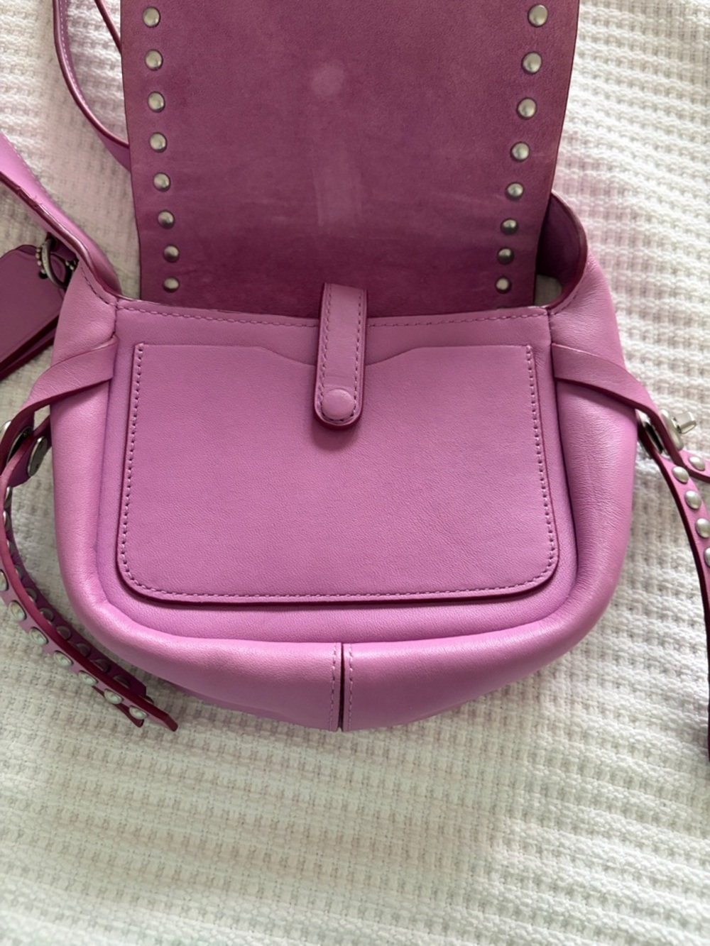 Coach Rivets Dakotah 15 Puce Purple Pink Crossbody 35751 - Picture 4 of 7